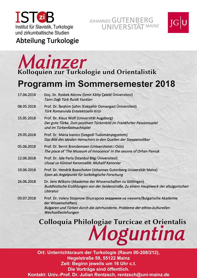 Mainzer Kolloquien zur Turkologie und Orientalistik 2018